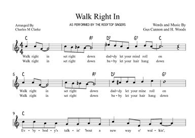 Walk Right In (arr. Charles Clarke)