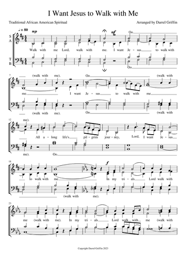 I Want Jesus to Walk with Me (arr. Darrel Griffin)