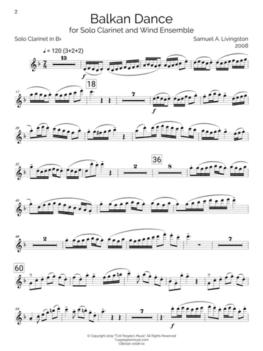 Balkan Dance (Solo Bb Clarinet Part)