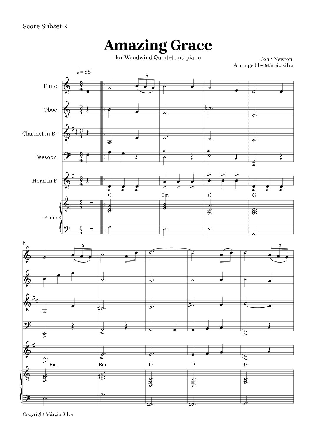 Amazing grace (arr. Márcio Silva)