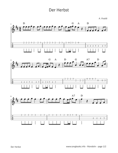 Der Herbst - A. Vivaldi (arr. songbooks.info)