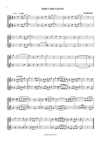 When The Saints Go Marching In (alto sax duo and trio) (arr. Robert Booth)
