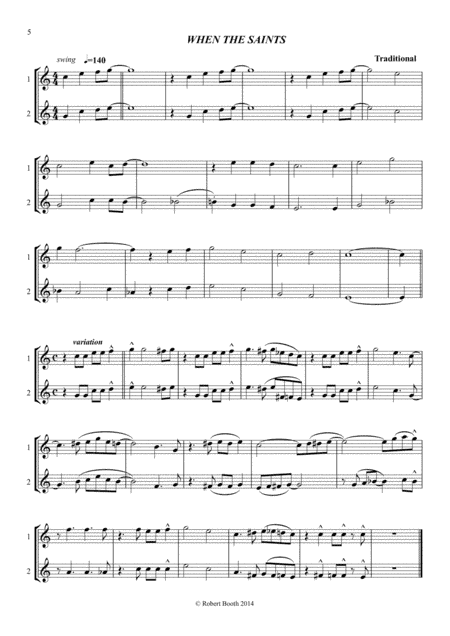 When The Saints Go Marching In (alto sax duo and trio) (arr. Robert Booth)