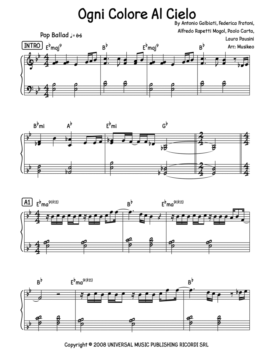 Ogni Colore Al Cielo (arr. Musikeo)