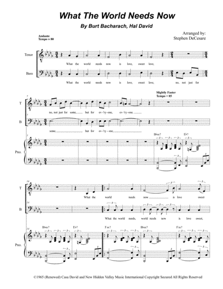 What The World Needs Now Is Love (arr. Stephen DeCesare)
