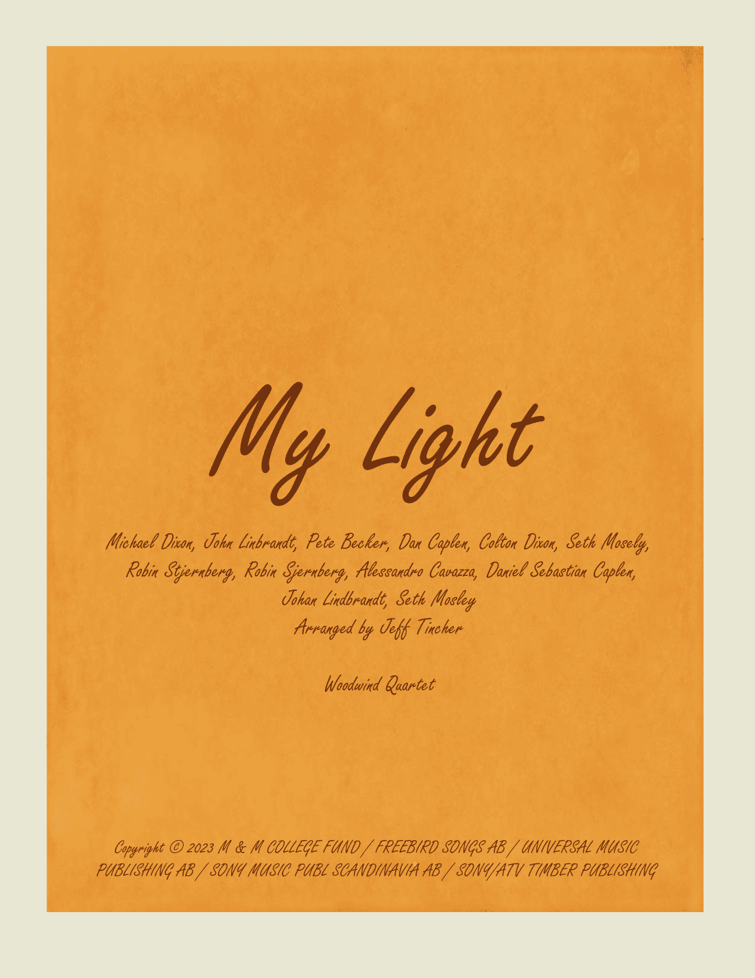 My Light (arr. Jeff Tincher)