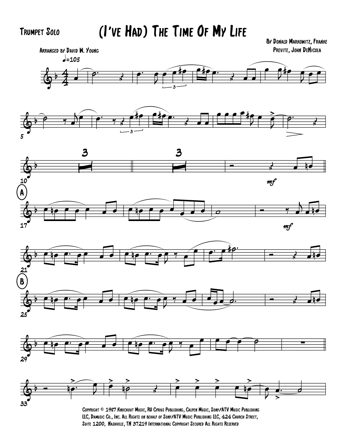 (i've Had) The Time Of My Life (arr. David W. Young)