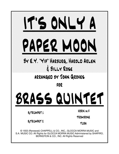 It's Only A Paper Moon (arr. John Groves)