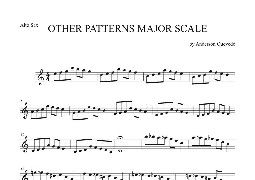 Other Patterns for Major Scale - for Alto Saxophone