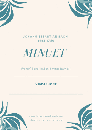 Minuet BWV 814 Bach Vibraphone (arr. Bruno Cavalcante)