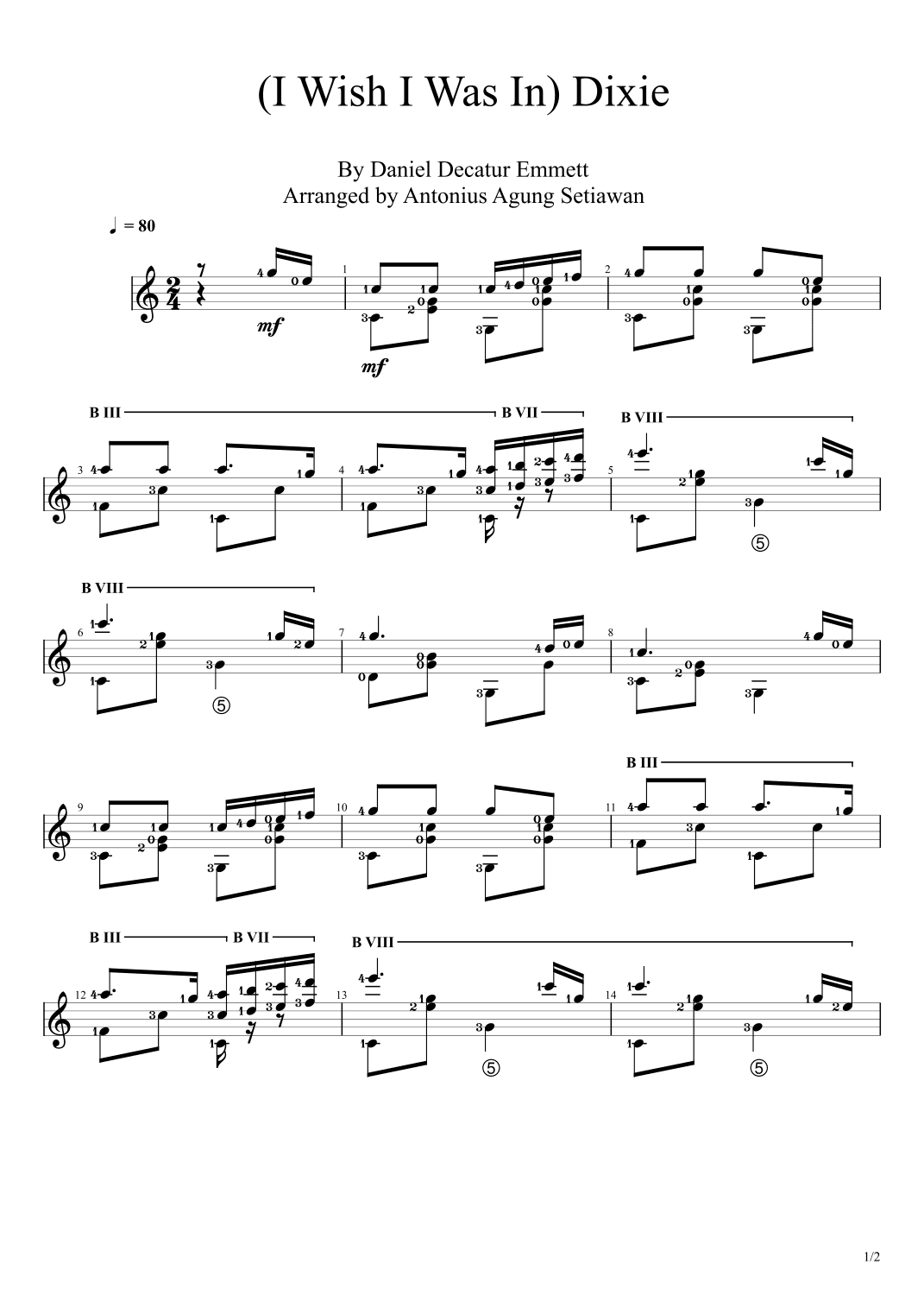 I Wish I Was In Dixie (arr. Antonius Agung Setiawan)