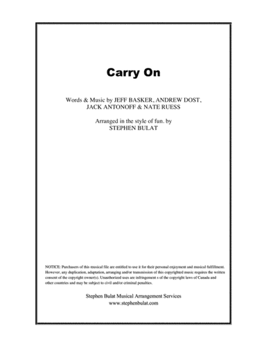 Carry On (arr. Stephen Bulat)
