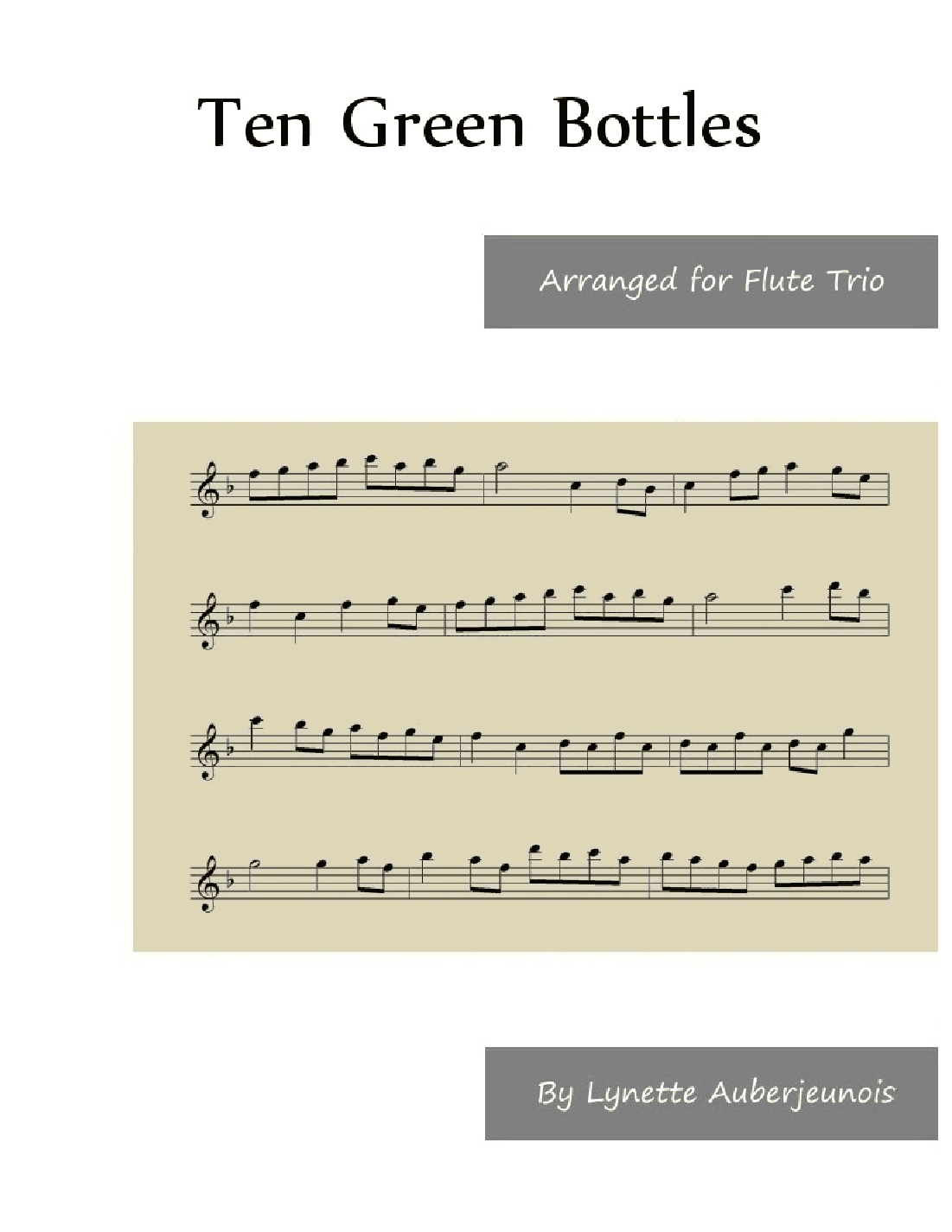 Ten Green Bottles - Flute Trio (arr. Lynette Auberjeunois)