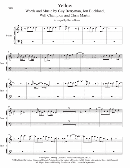 Yellow (arr. Kevin Busse)
