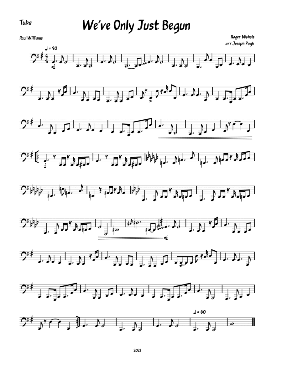 We've Only Just Begun (arr. Joseph Pugh)