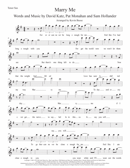 Marry Me (arr. Kevin Busse)
