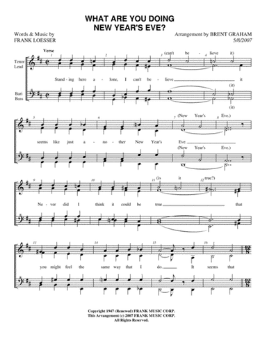What Are You Doing New Year's Eve? (arr. Brent Graham)