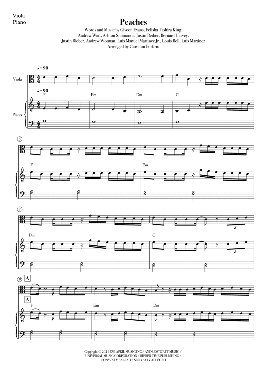 Peaches (arr. Giovanni Porfirio)