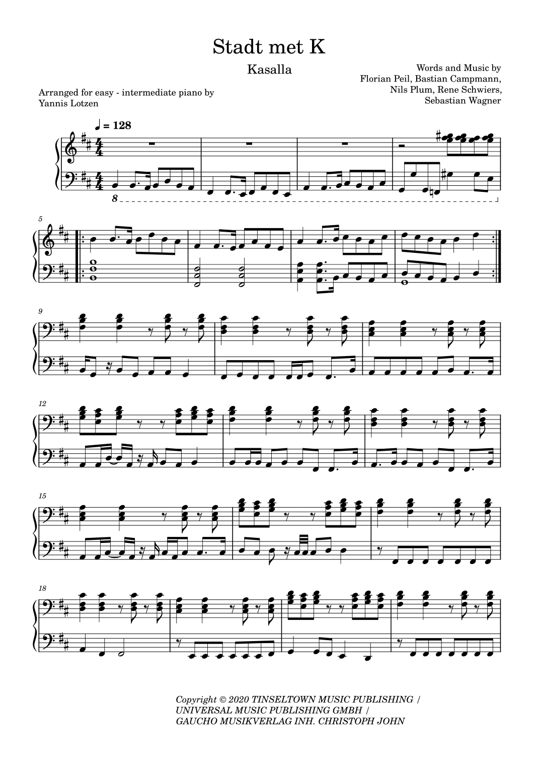 Stadt Met K (arr. Yannis Lotzen)