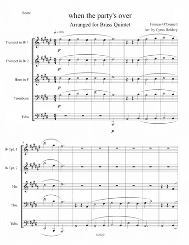 When The Party's Over (arr. Cyrus Heidary)