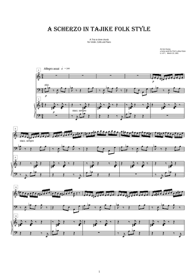 Tajiknistan Dance -  A Trio for Violin, Cello and Piano (1981)