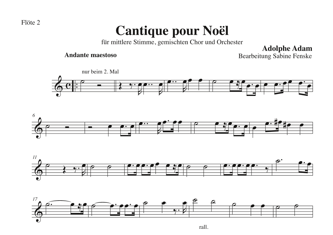 Cantique pour Noël (arr. Sabine Fenske)