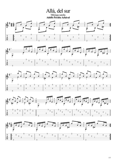 Allá, del sur (Milonga sureña) (arr. Leonardo Ramos)