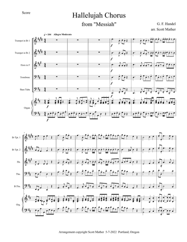 Hallelujah Chorus from Messiah for Brass Quintet and Organ (arr. Scott Mather)