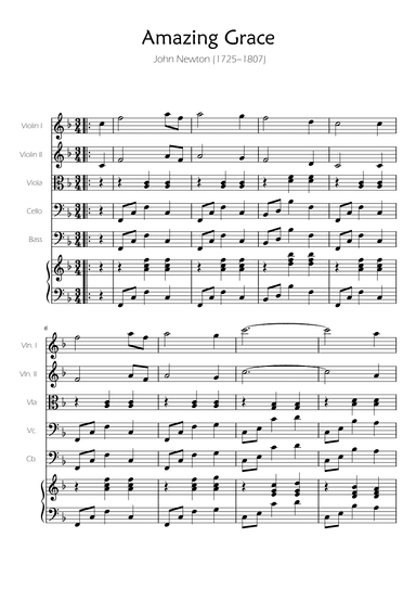 Amazing Grace - String Quintet w/ Piano Accompaniment (arr. Ygor Nunes)
