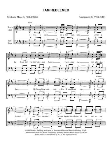 I Am Redeemed (arr. Paul A. Jorg)