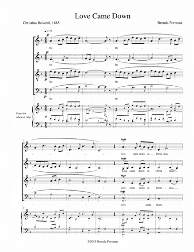 Love Came Down (SATB acapella) - Brenda Portman (arr. Brenda Portman)