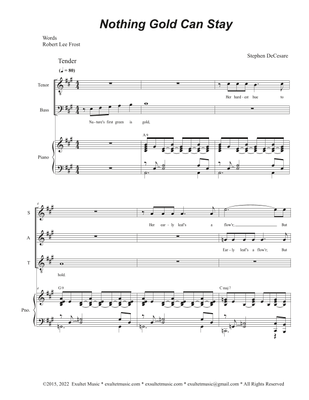 Nothing Gold Can Stay (SATB)