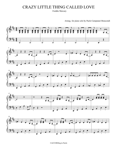 Crazy Little Thing Called Love (arr. Paolo Campanari Brancondi)