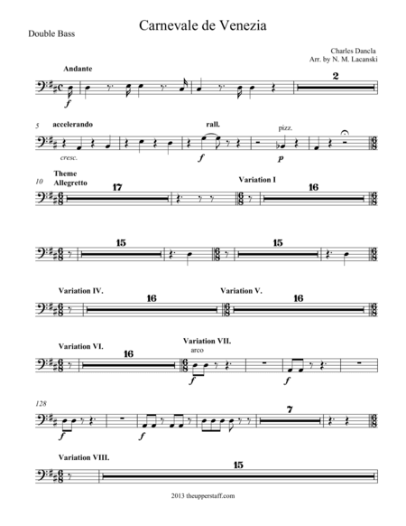 "Carnival of Venice" 6th Air de Varie Op. 118 (arr. Nick Lacanski)