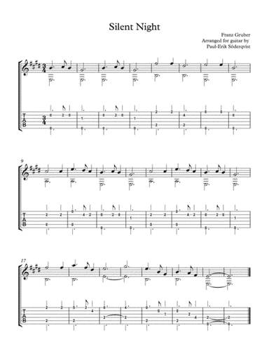 Silent Night, guitar solo (arr. Paul-Erik Söderqvist)