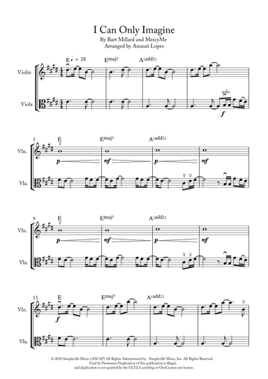 I Can Only Imagine (arr. Amauri Lopes)