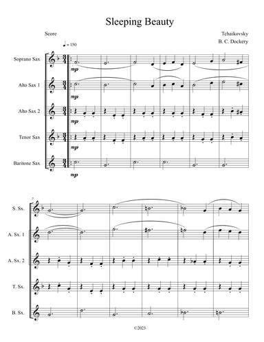 Sleeping Beauty Waltz (Saxophone Quintet) (arr. B. C. Dockery)