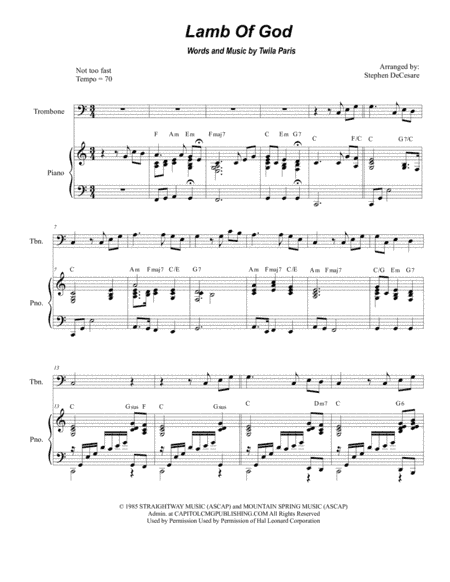 Lamb Of God (arr. Stephen DeCesare)