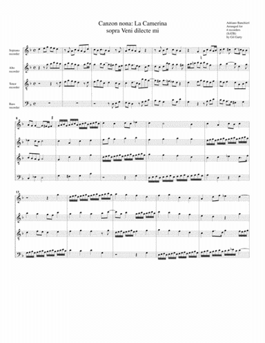 Canzon no.9 a4 (1596) (arrangement for 4 recorders) (arr. Gil Garty)