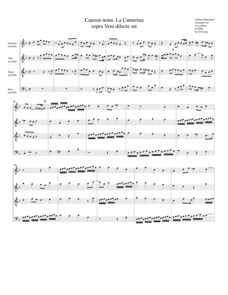 Canzon no.9 a4 (1596) (arrangement for 4 recorders) (arr. Gil Garty)