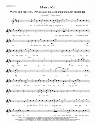 Marry Me (arr. Kevin Busse)