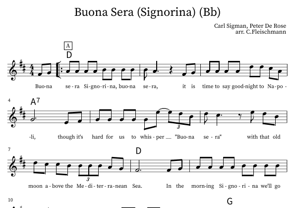 Buona Sera (arr. Christoph Fleischmann)