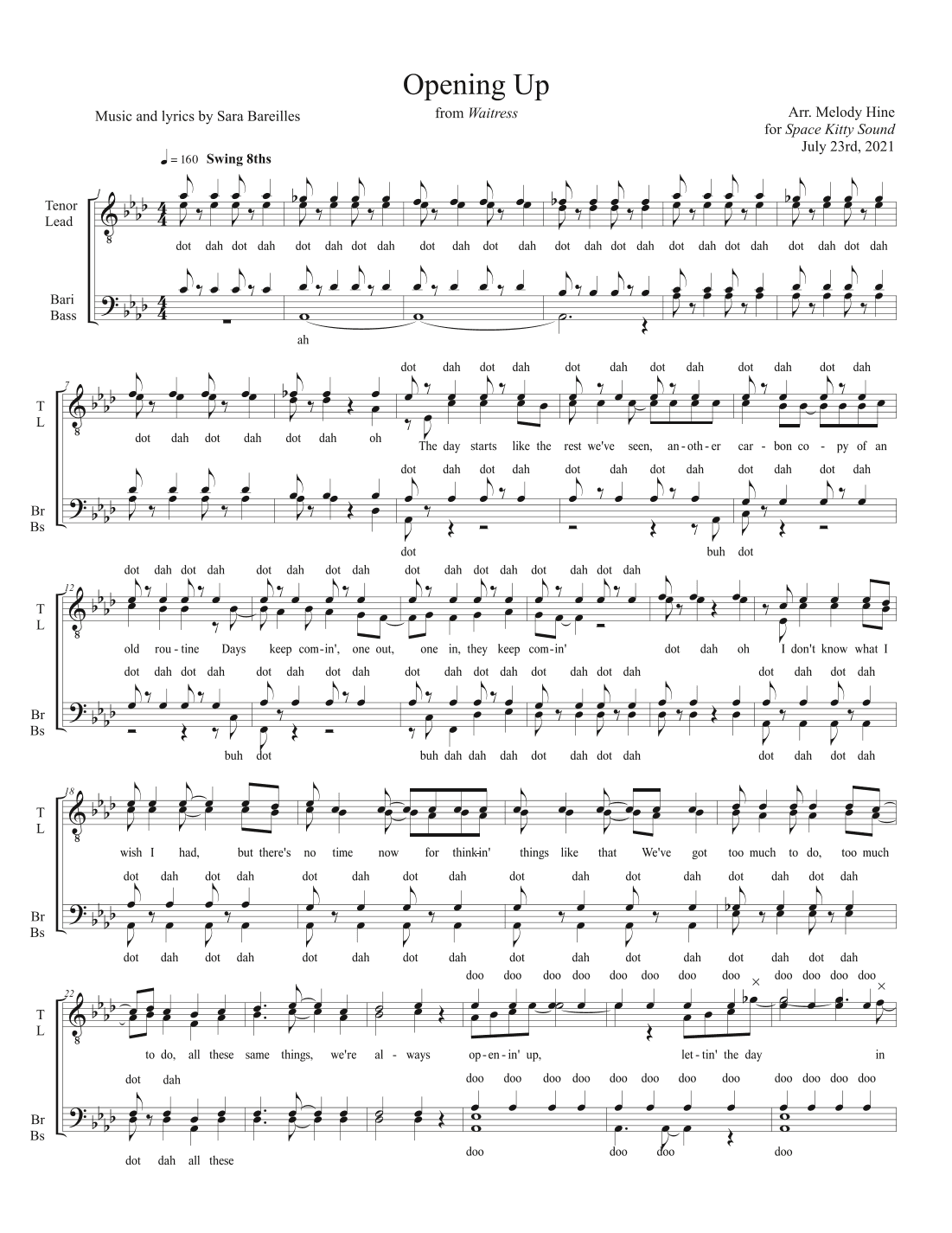 Opening Up (arr. Melody Hine)