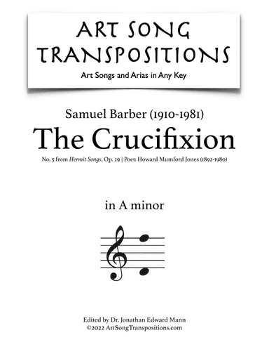 The Crucifixion, Op. 29, No. 5 (arr. ArtSongTranspositions.com)