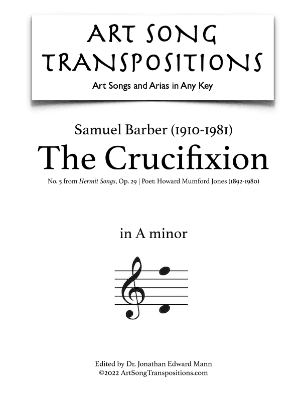 The Crucifixion, Op. 29, No. 5 (arr. ArtSongTranspositions.com)