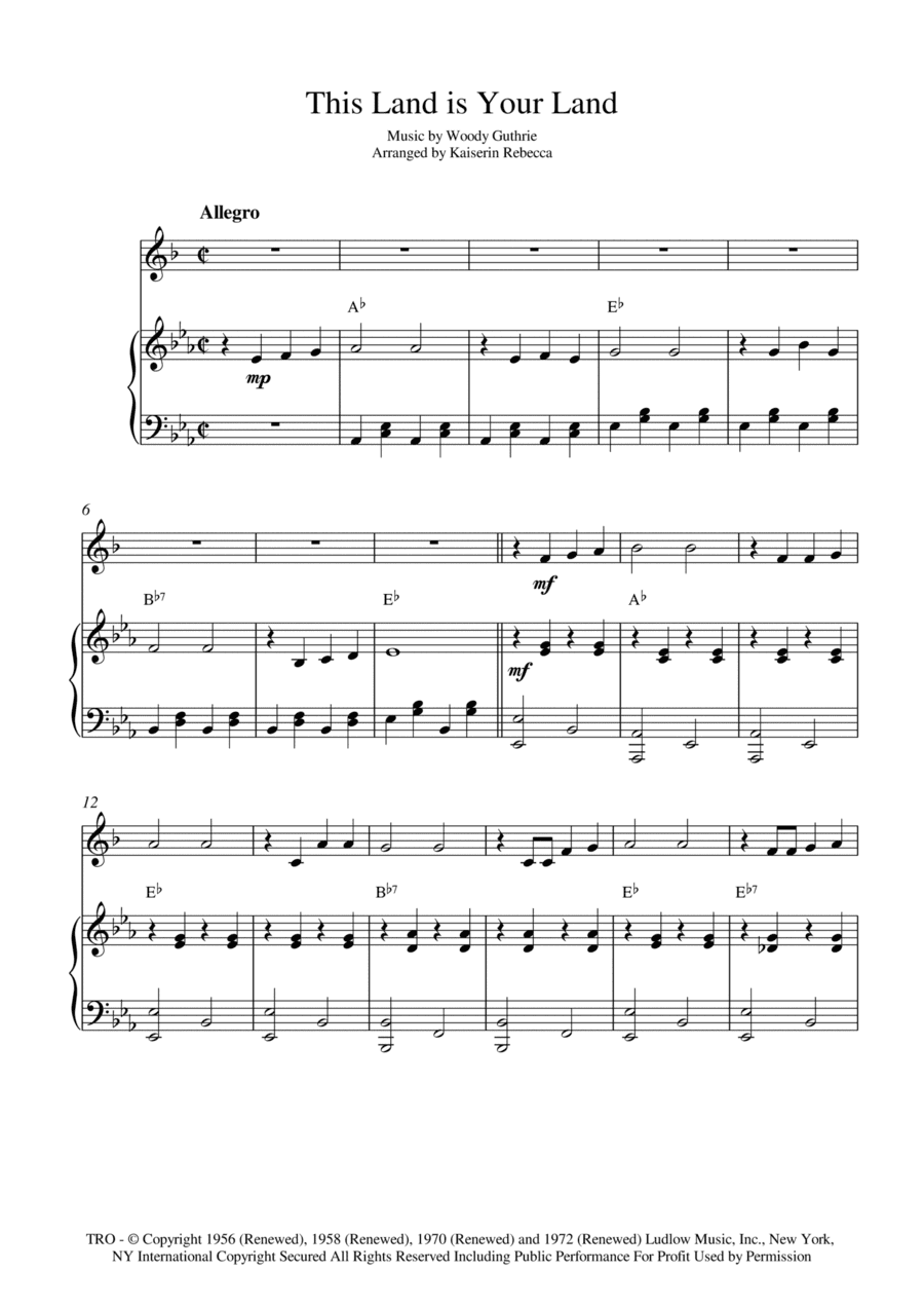 This Land Is Your Land (arr. Kaiserin Rebecca)