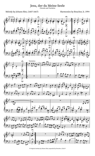 Jesu, der du Meine Seele: Chorale and Variation