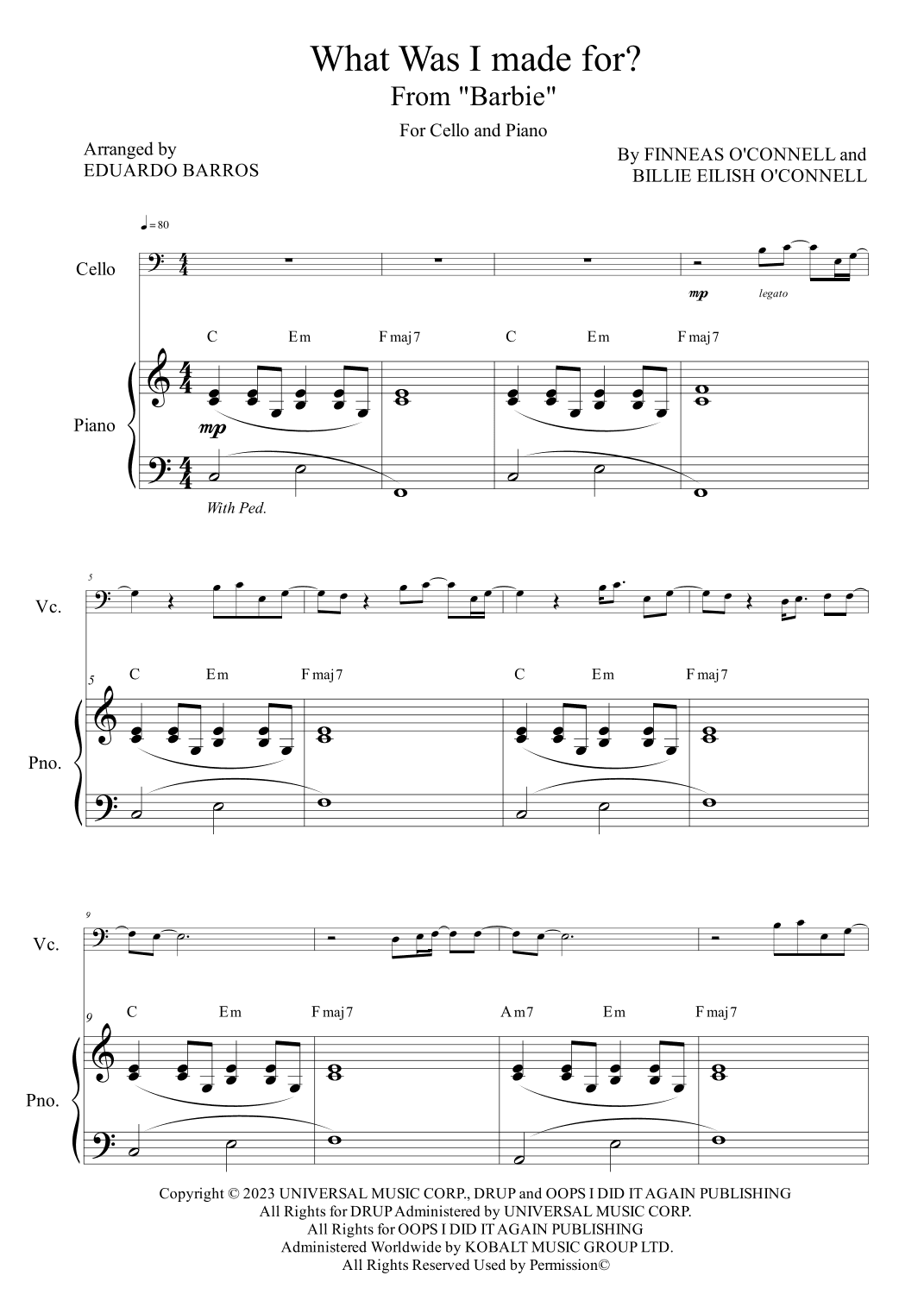What Was I Made For? (arr. Eduardo Barros)