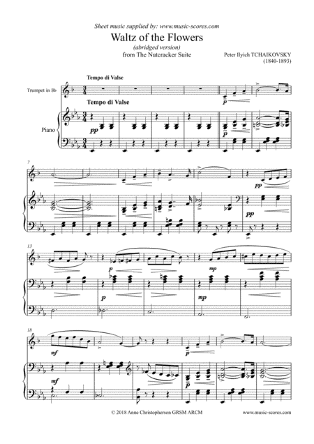 Nutcracker Suite: Waltz of The Flowers - Trumpet and Piano (arr. Anne Christopherson GRSM ARCM)