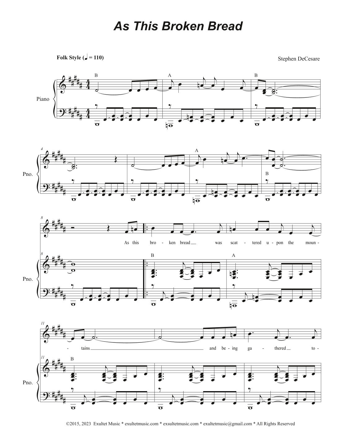 As This Broken Bread (Vocal solo)